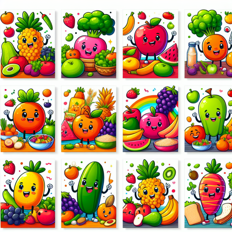 Discover Fun and Engaging Healthy Food Cartoon Posters for Kids